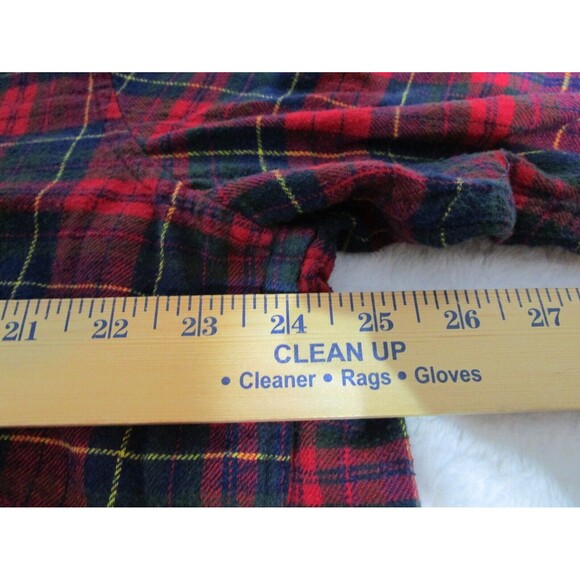 Chaps Mens Flannel Button Up Shirt Size 2XL Red Black Plaid Long Sleeve - Picture 7 of 12